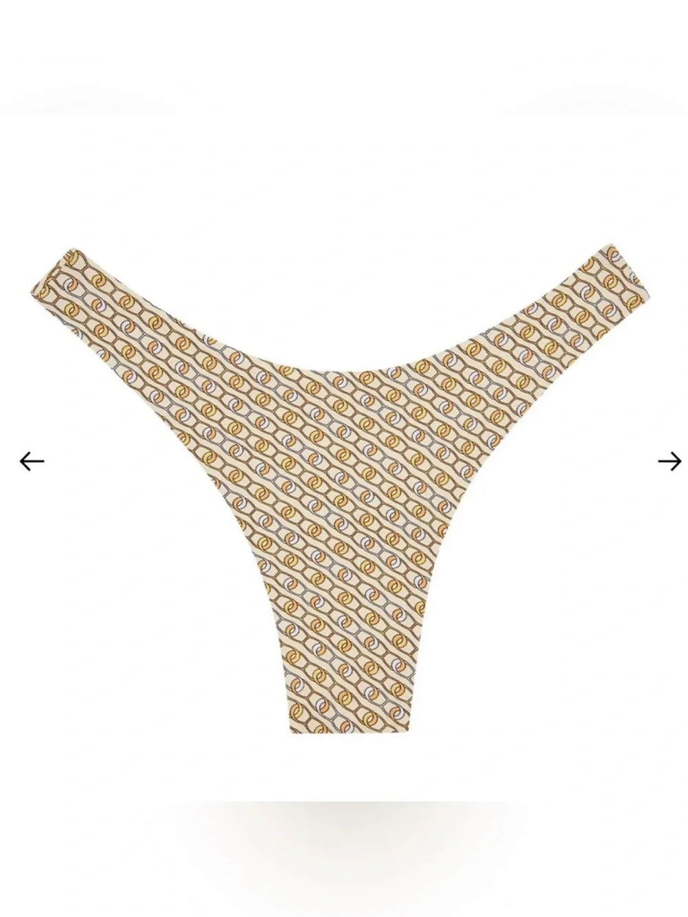 NWOT Monday Swimwear Byron Bottom size large bikini yellow and gold chain